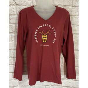 Life is Good Red Large Whatever You Are Be A Good One Rudolph Dog Crusher 9993